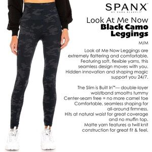 SPANX Look At Me Now Black Camo LeggingsM/M